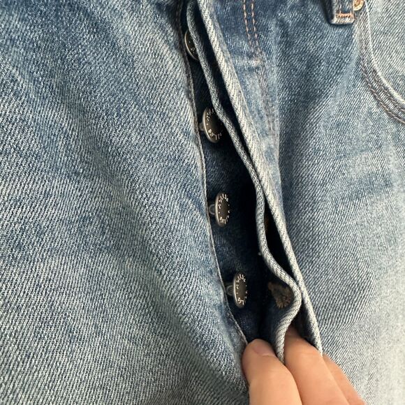 Rolla’s High Waist Distressed Hem Denim Mini Skirt Size 27 New - Picture 5 of 6
